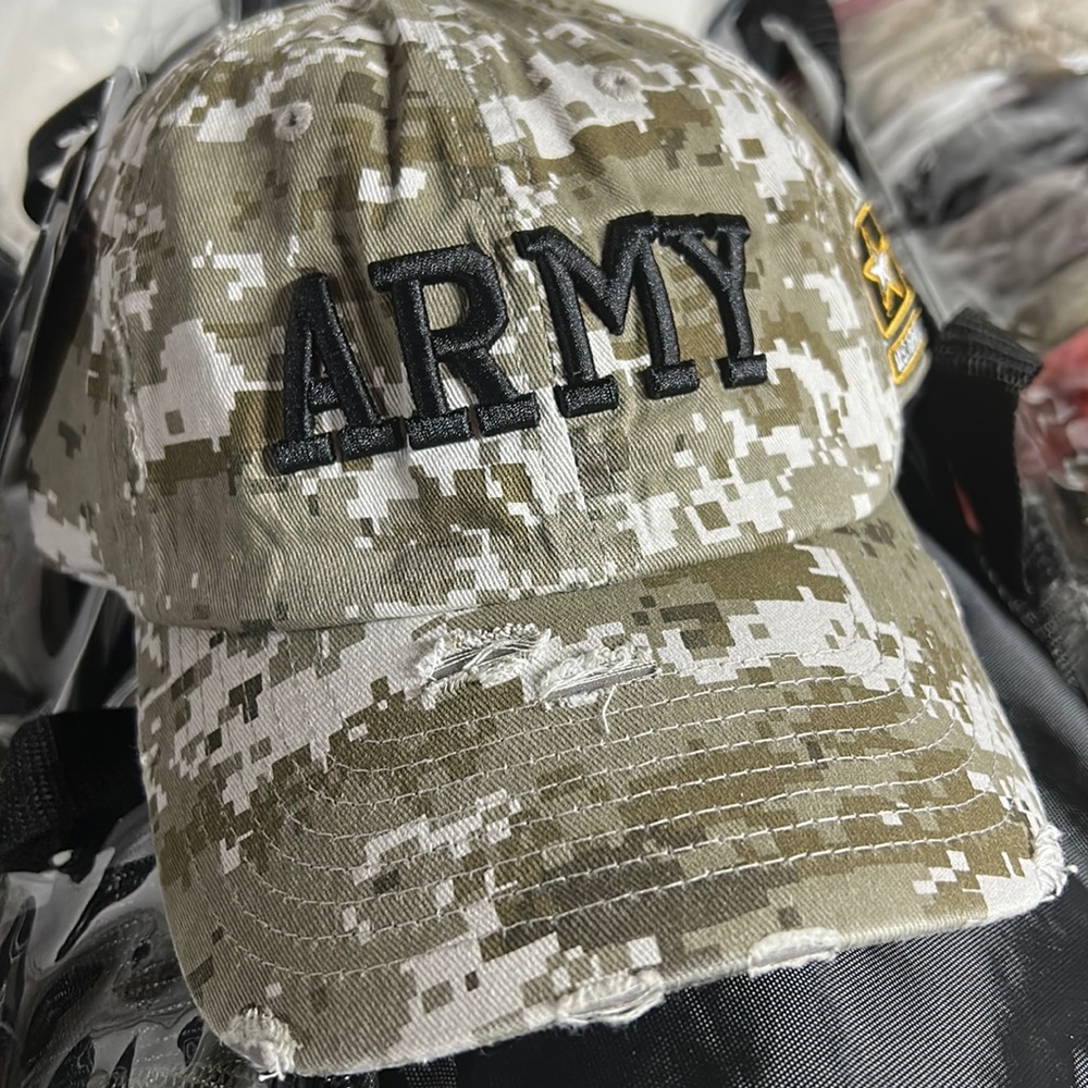ARMY DISTRESSED WASHED COTTON BASEBALL CAP